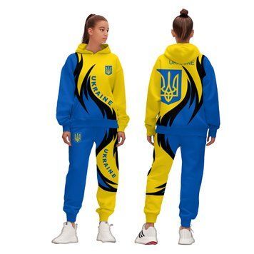 Спортивний костюм жіночий, патріотичний, "прапор", худі + штани 100061 фото