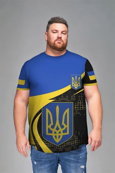 Чоловіча футболка з українською символікою, чорна, 5XL 100410 фото
