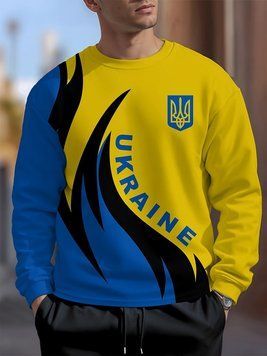 Світшот чоловічий ТЕПЛИЙ прапор, XS, жовто-синій 10053689 фото