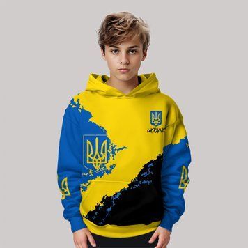 Худі дитяча, патріотична з капюшоном "Хіт", зріст 134 см, для хлопчиків  100541 фото