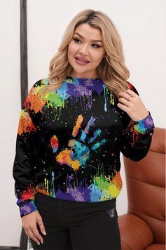 Світшот жіночий ТЕПЛИЙ з принтом "рука" 3XL 10425367 фото