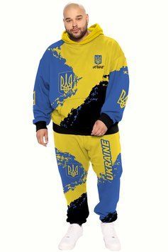Спортивний костюм великих розмірів, батал, патріотичний, "Хіт", худі + штани,  6XL 100001 фото