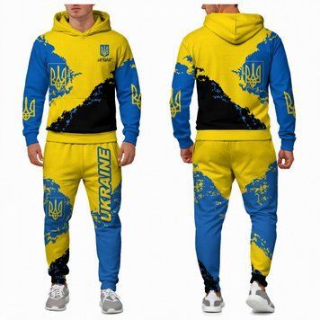 Спортивний костюм великих розмірів, батал, патріотичний, "Хіт", худі + штани,  6XL 100001 фото