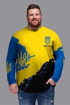 Світшот чоловічий Хіт Україна, 4XL, жовто-синій 100560 фото