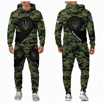 Спортивний костюм чоловічий, патріотичний, "Герб", худі + штани,  L 100031 фото