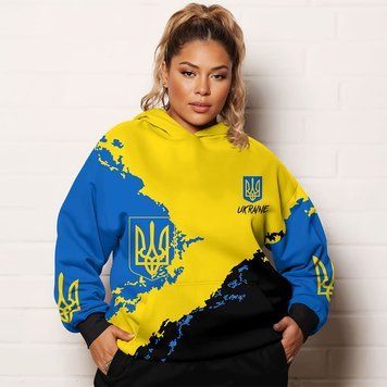 Худі жіноча, великих розмірів, батал, патріотичне "Хіт",  5XL 100122 фото