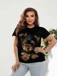 Жіноча футболка з принтом собачки тяу тяу, чорний, 3XL 100431 фото