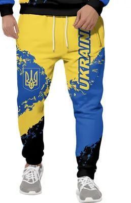 Спортивні штани на манжетах патріотичні Хіт, 5XL 100083 фото
